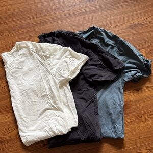 ZARA Men's Cotton Crew Neck T-Shirt - White, Black, Slate Blue